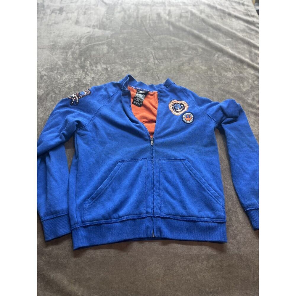 Disney Star Wars Galaxys Edge‎ Sweatshirt Boys S Blue Full Zip Sweater X-Wing